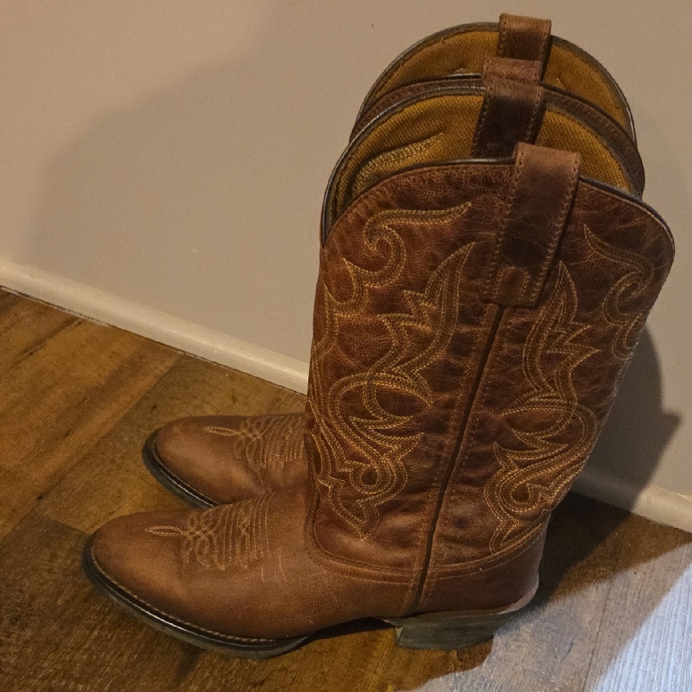 Laredo Tan Leather Western Boots 7 Womens